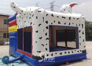 Outdoor N indoor spotted dog inflatable bounce house with slide for family yard parties