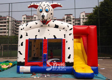 Outdoor N indoor spotted dog inflatable bounce house with slide for family yard parties