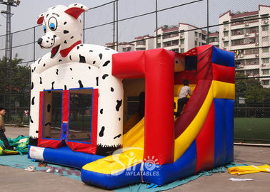 Outdoor N indoor spotted dog inflatable bounce house with slide for family yard parties