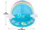 Outdoor Rainbow Inflatable Splash Pool With Canopy For Kiddie Water Play Mat Toy