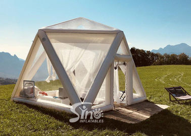 Outdoor Portable Clear Pvc Inflatable Camping Tent With Airtight Frame For Family Tours Or Camps