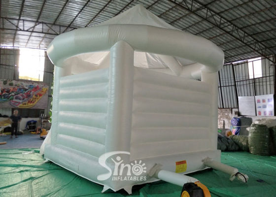 5x4 Inflatable Wedding White Bouncy Castle With Flower Decoration For Wedding Parties Or Events