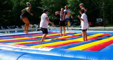 Kids N Adults Big Bounce Inflatable Jump Pad Made Of Heavy Duty Material For Outdoor Jumping Party Fun