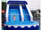 Front load ocean blue inflatable wet slide with pool for kids outdoor parties